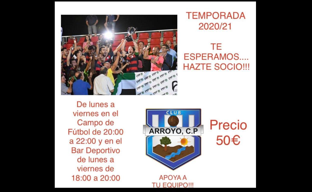 El Arroyo CP anima a los aficionados a hacerse el carnet de socio