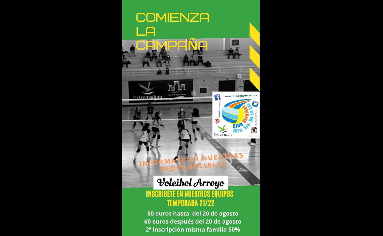 El club de voleibol de Arroyo de la Luz abre las inscripciones para la próxima temporada