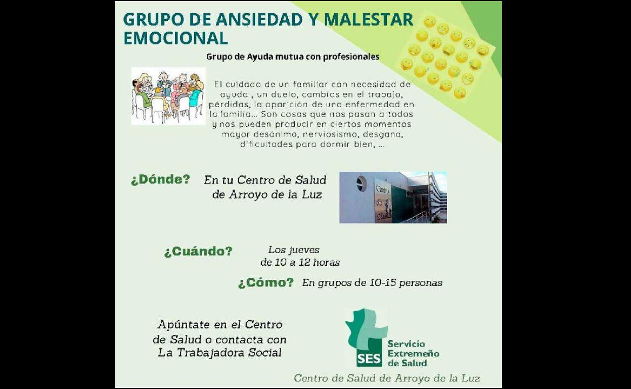 El Centro de Salud acogerá un grupo de ayuda mutua con profesionales contra la ansiedad y el malestar emocional