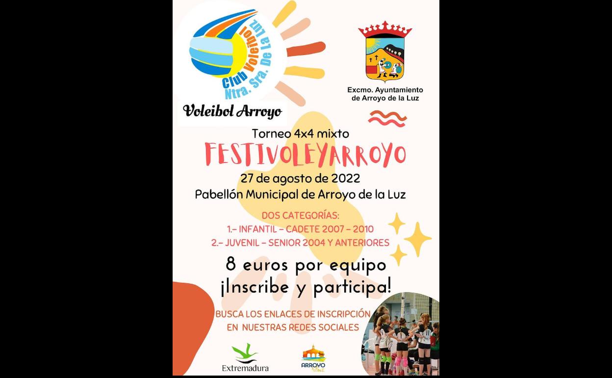 Abiertas las inscripciones para el Torneo Mixto 4x4 Festivoleyarroyo