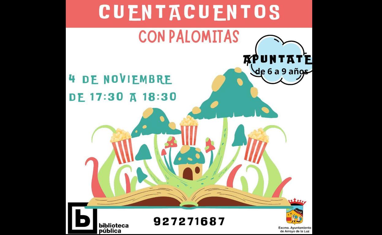 Tarde cuento y palomitas en la biblioteca