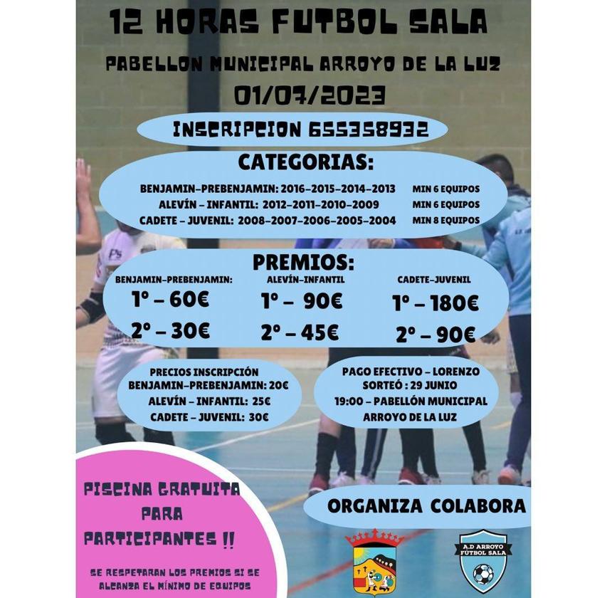 25 equipos participarán en el Torneo 12 Horas de Fútbol Sala