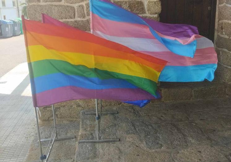 Imagen principal - Banderas a las puertas del ECJ.