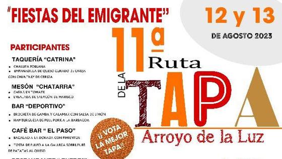 Llega la XI Ruta de la Tapa de Arroyo de la Luz