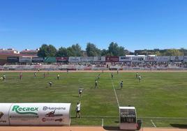 Un momento del partido frente al Don Benito.