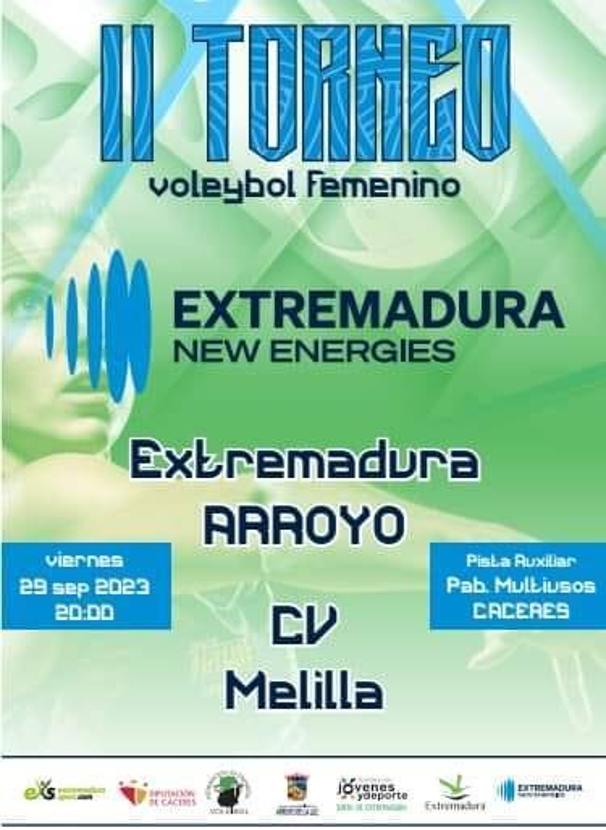 El Extremadura Arroyo se enfrenta al CV Melilla en el II Torneo Extremadura New Energies