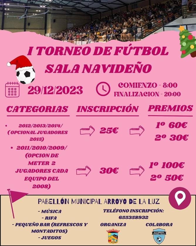 Inscripciones abiertas para el I Torneo de Fútbol Sala Navideño