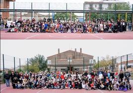 Alumnos del edificio del Pozo (arriba) y alumnos del edificio del Cerro (abajo).