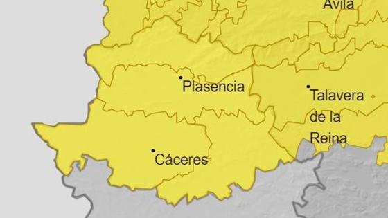 Una nueva borrasca activa la alerta amarilla en toda la provincia de Cáceres