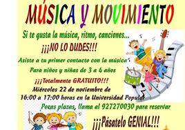 Inscripciones para el taller de música y movimiento