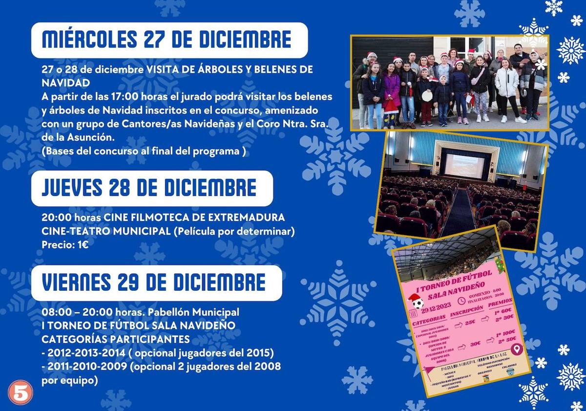 Imagen principal - El Ayuntamiento de Arroyo de la Luz organiza un nutrido programa de eventos para disfrutar de la Navidad