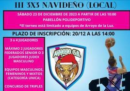 El Arroyo CB organiza el III 3x3 Navideño Local