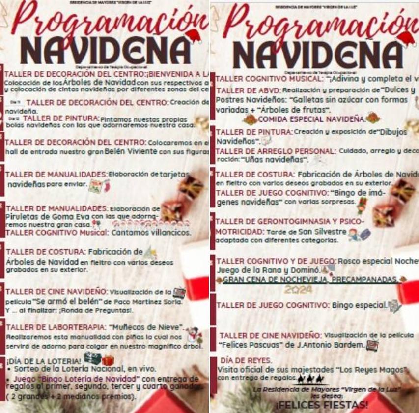 Los mayores de la Residencia Virgen de la Luz disfrutan de multitud de actividades por Navidad