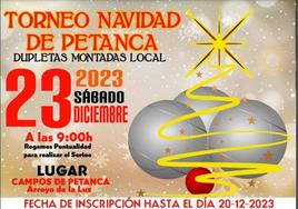 Vuelve el Torneo de Navidad de Petanca de Arroyo de la Luz