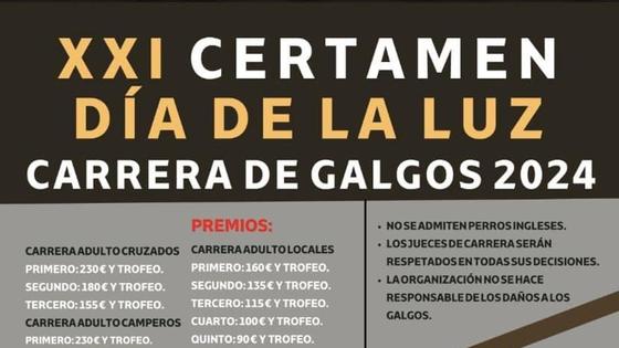 Inscripciones para el XXI Certamen Día de la Luz Carrera de Galgos 2024