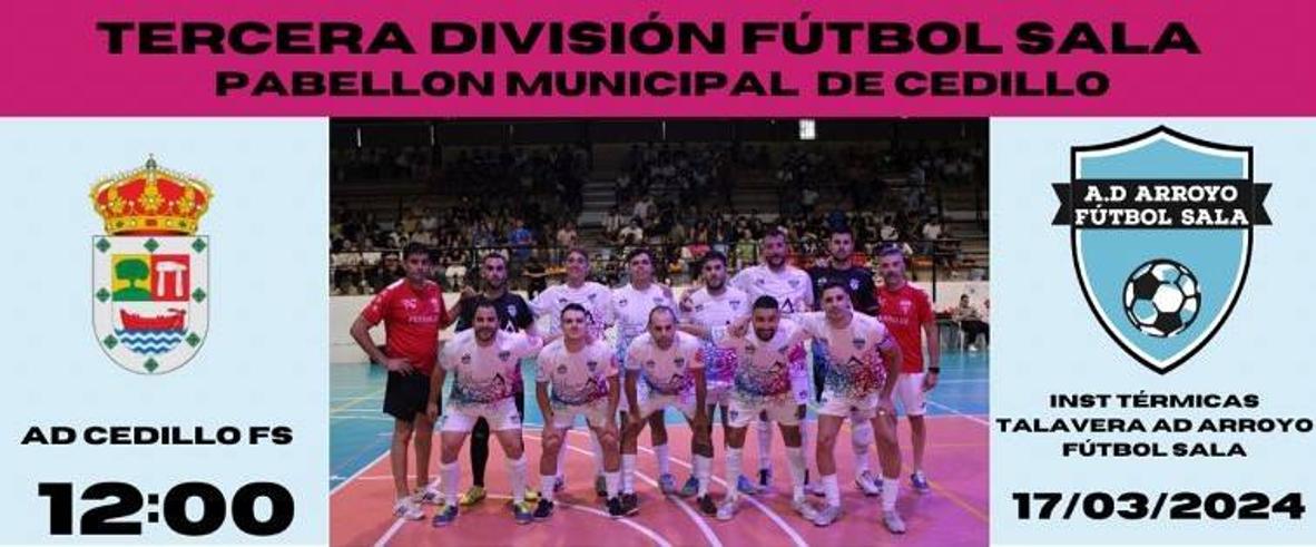 El Arroyo FS quiere sumar otros 3 puntos en Cedillo