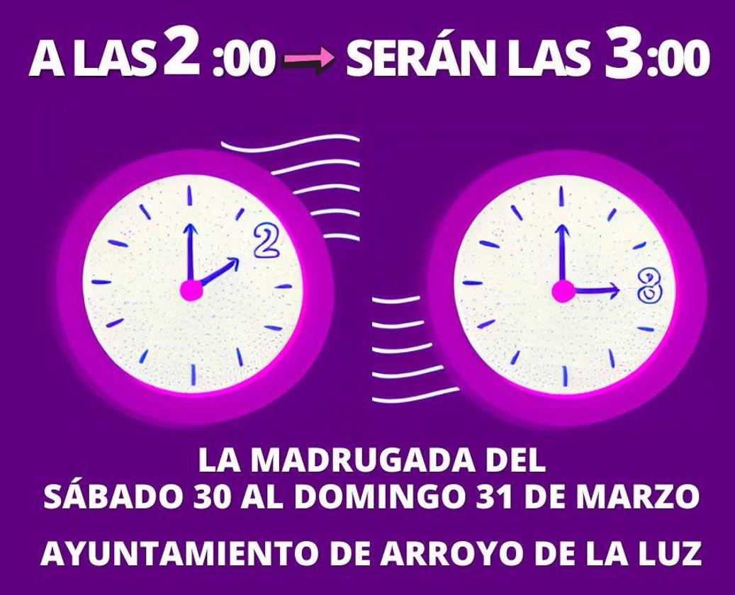 El Ayuntamiento recuerda el cambio de hora