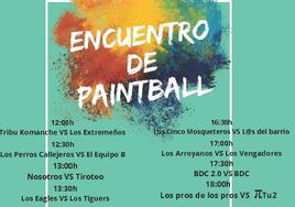 Horarios para la Jornada de Paintball