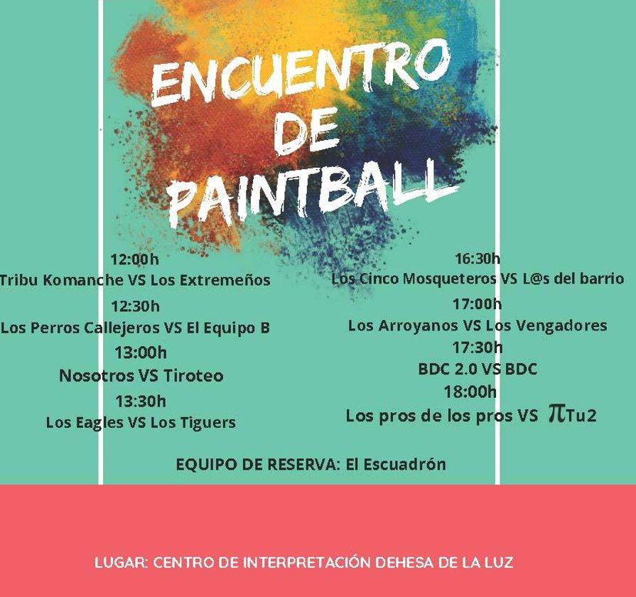 Horarios para la Jornada de Paintball