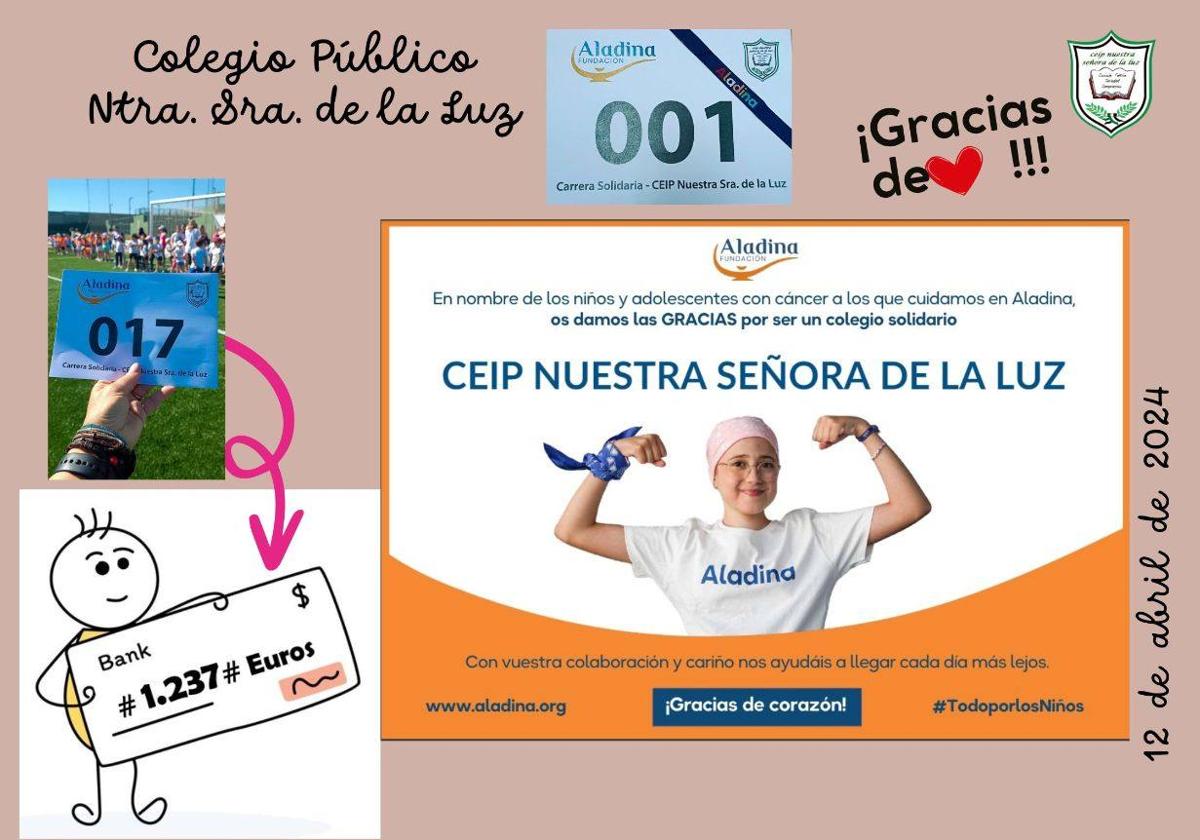 El colegio Ntra. Sra. de la Luz recauda una importante cantidad de dinero para la Fundación Aladina