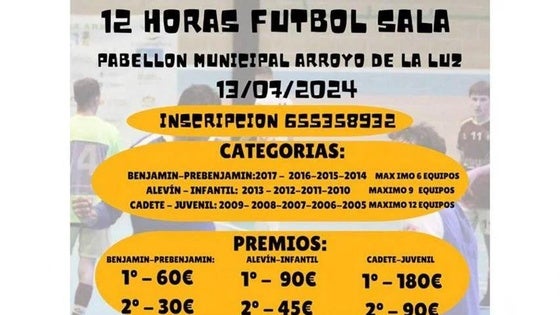 El Arroyo FS completa las categorías juvenil-cadete e infantil-alevín para las 12 horas