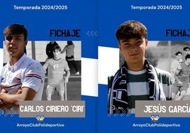 Carlos Ciriero 'Ciri' y Jesús García, nuevos fichajes del Arroyo CP