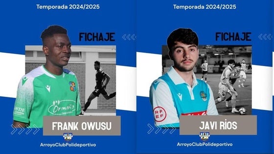 Frank Owusu, Javi Ríos y Luis Collado, nuevos fichajes del Arroyo CP