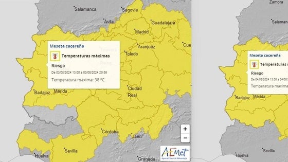 La AEMET activa la alerta amarilla por altas temperaturas en casi toda Extremadura