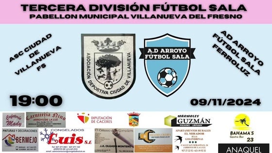 El Arroyo FS se desplaza esta semana a Villanueva del Fresno