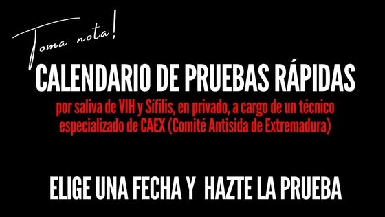 Nueva cita para las pruebas rápidas de VIH y Sífilis en el ECJ de Arroyo de la Luz