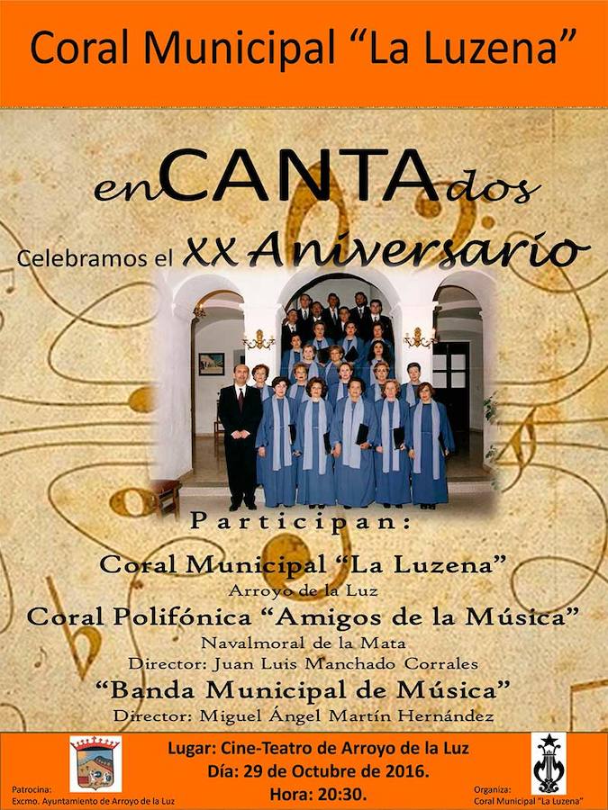 La Coral Municipal La Luzena celebra su XX Aniversario el sábado 29 de octubre en el Cine Teatro