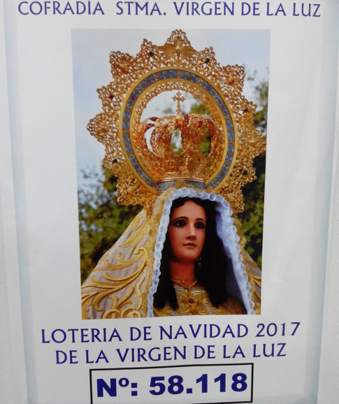 Premiado con el reintegro la participación de La Virgen de la Luz en la lotería de Navidad