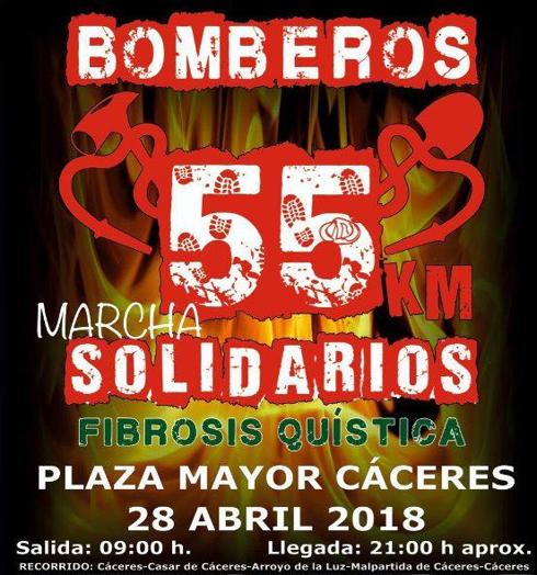 La Marcha de Bomberos Solidarios de Cáceres pasará por Arroyo de la Luz este sábado