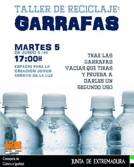 El ECJ de Arroyo de la Luz organiza un taller de reciclaje de garrafas de plástico