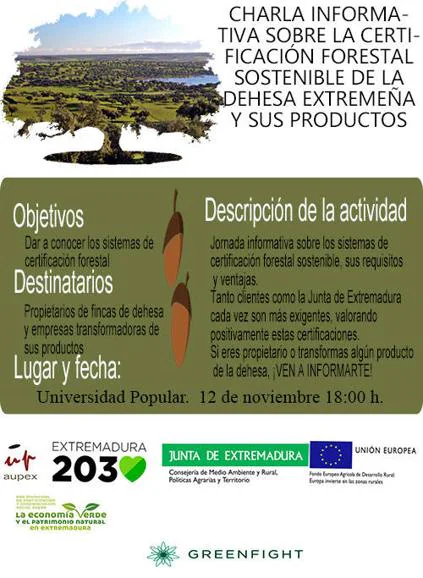 La UP de Arroyo de la Luz acoge una charla sobre la certificación forestal sostenible