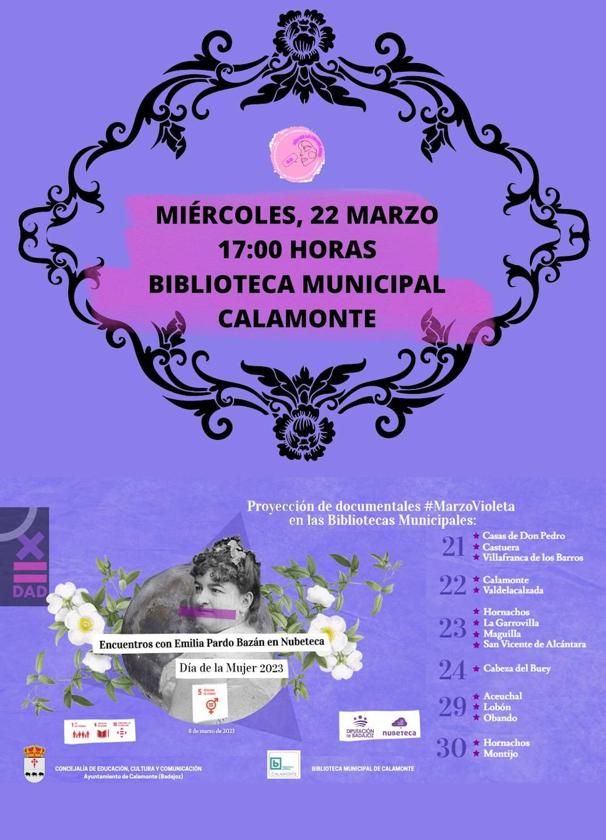 Emilia Pardo Bazán en Nubeteca en la biblioteca de Calamonte