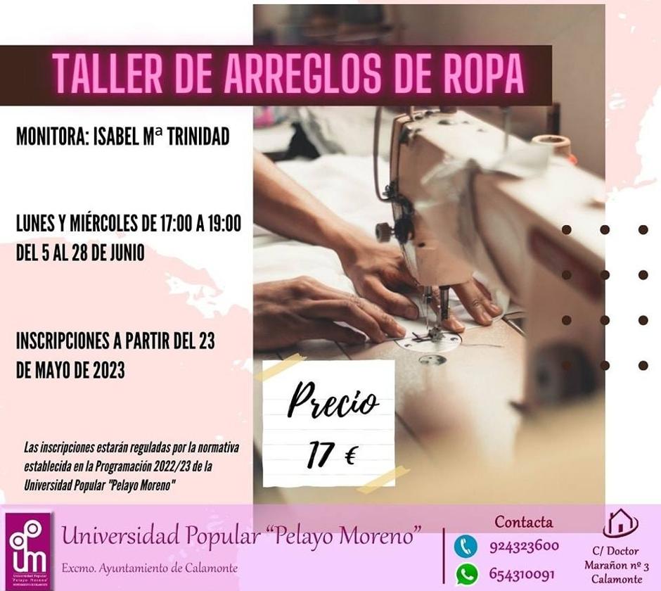 Taller de arreglos de ropa en la UP Pelayo Moreno