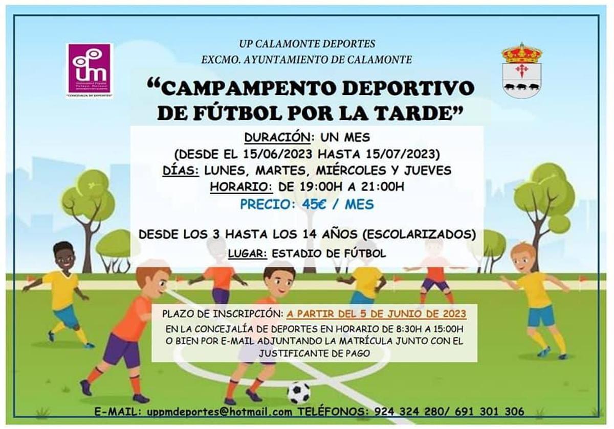 Abiertas las inscripciones para el Campamento Deportivo de Fútbol por la Tarde