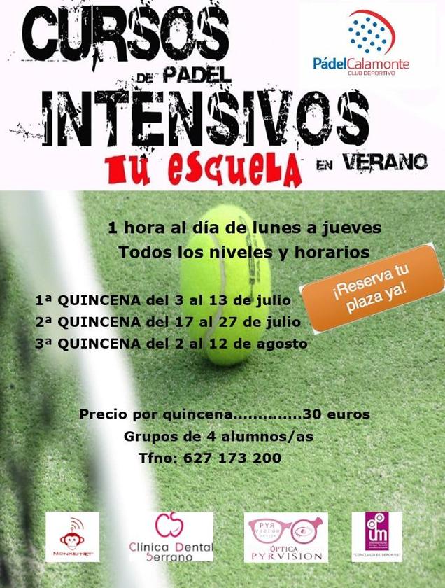 Pádel Calamonte imparte cursos intensivos de pádel durante el verano