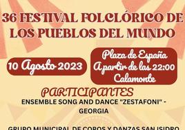 Vuelve el Festival de los Pueblos del Mundo a Calamonte