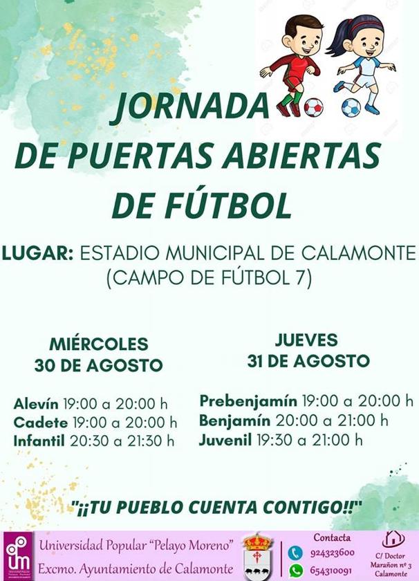 Jornada de puertas abiertas en el fútbol calamonteño
