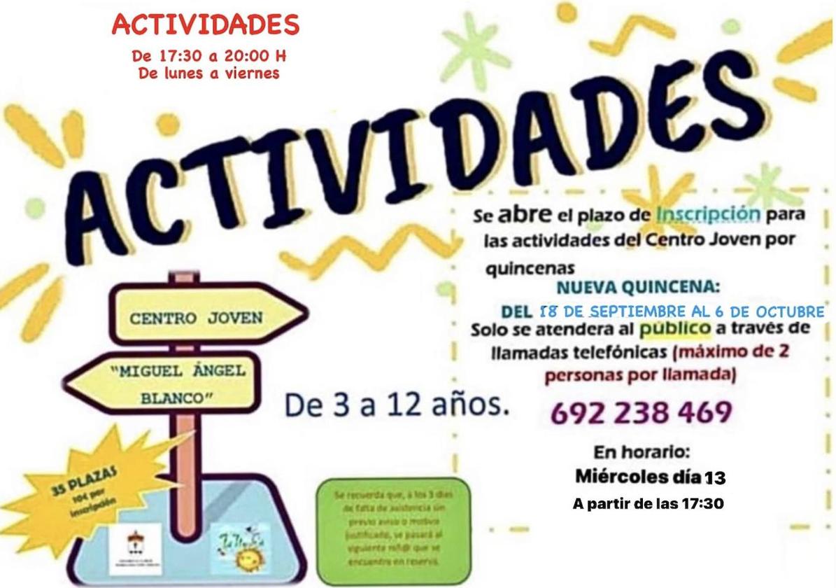 Inscripciones para la nueva quincena de actividades del Centro Joven