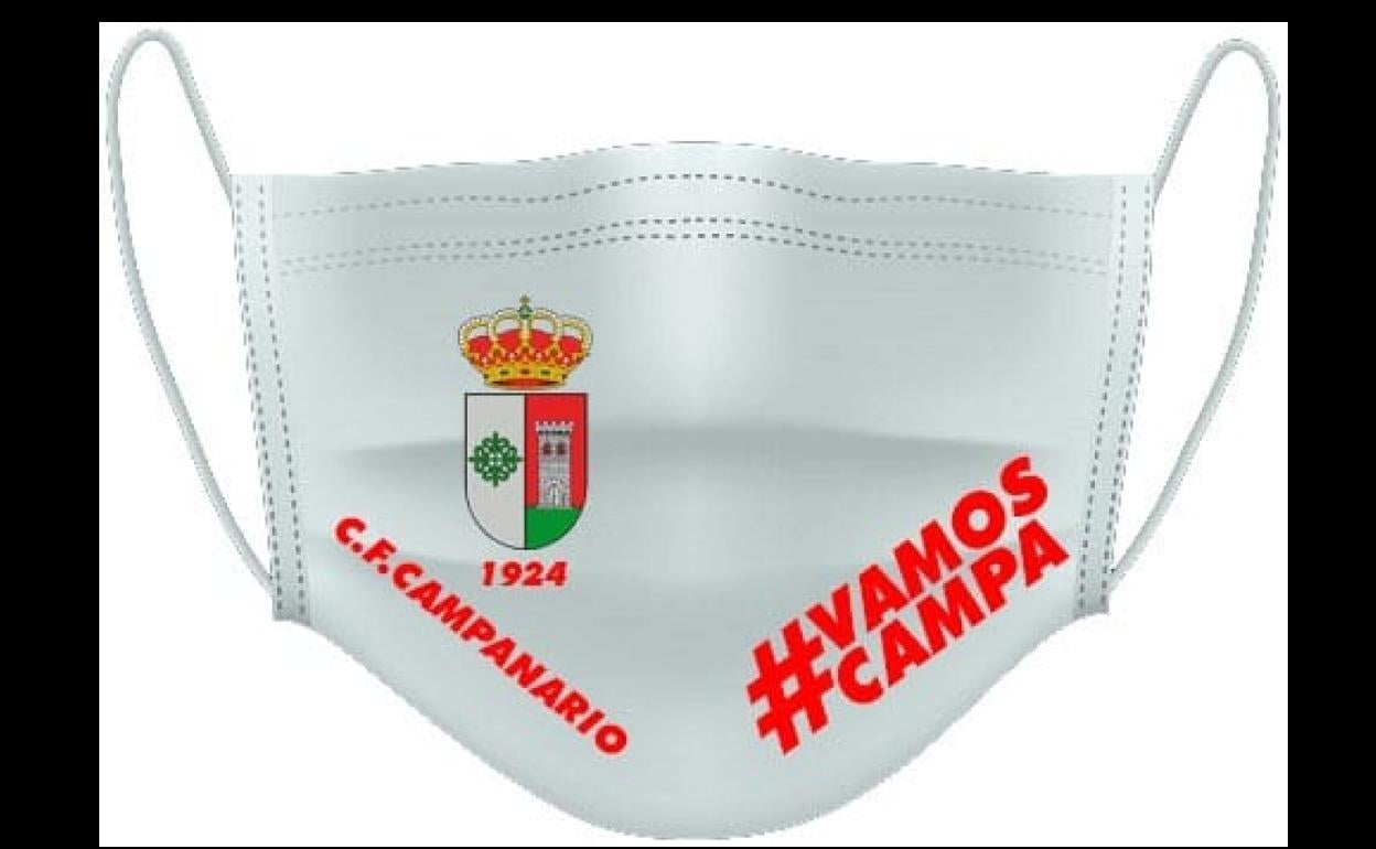 Mascarilla oficial del C.F. Campanario. 