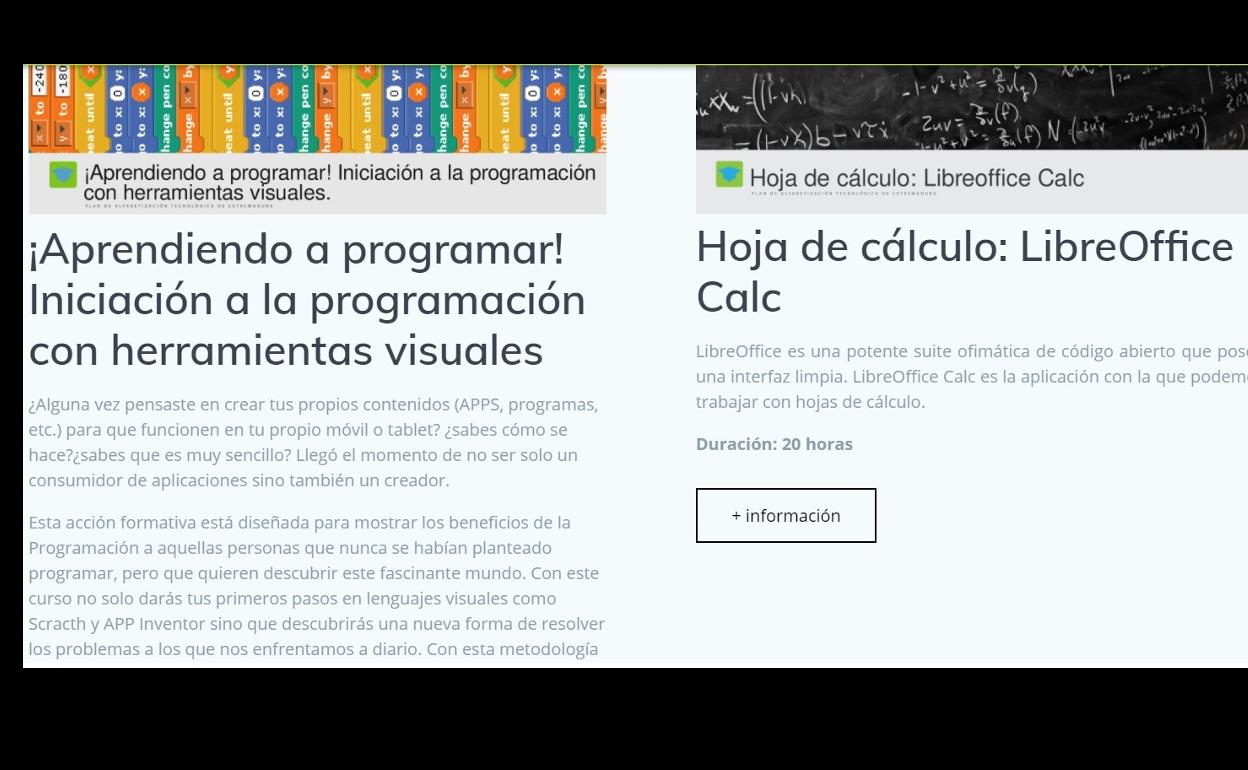 Oferta formativa de AUPEX. 