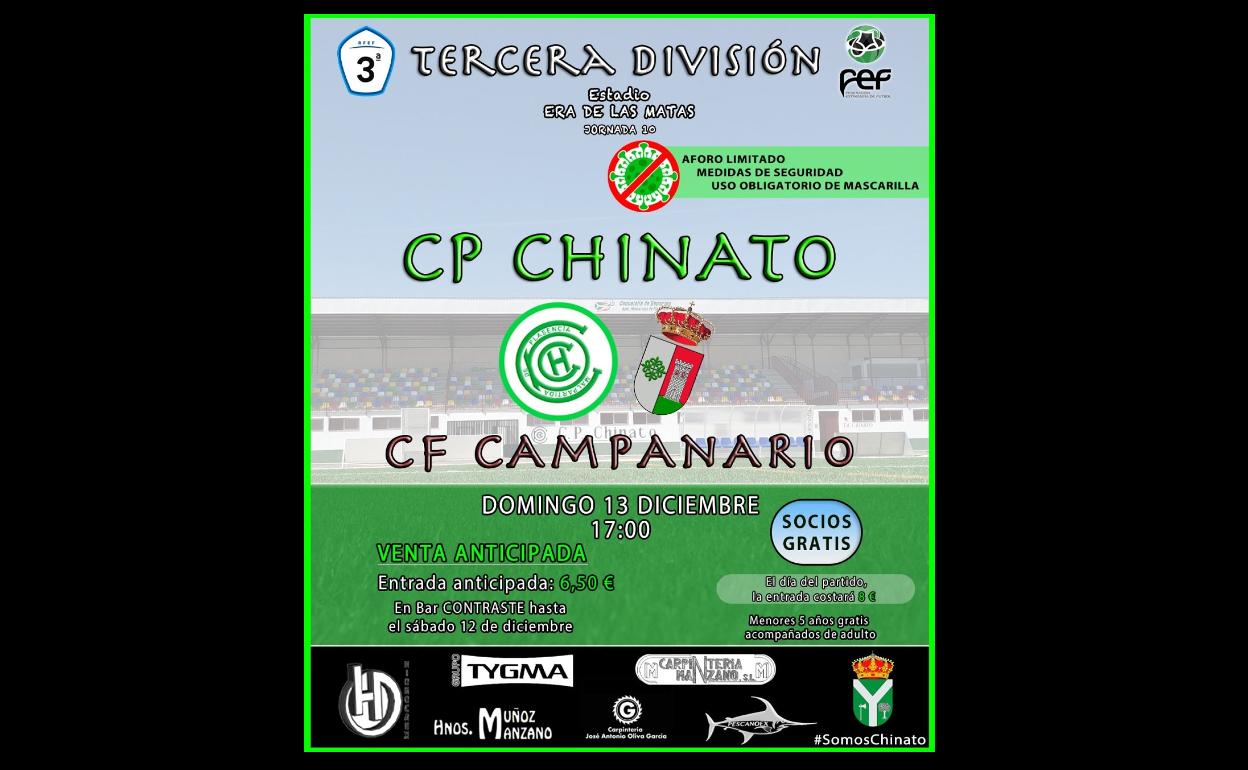 El Campanario jugará frente al Chinato este domingo en Malpartida de Plasencia