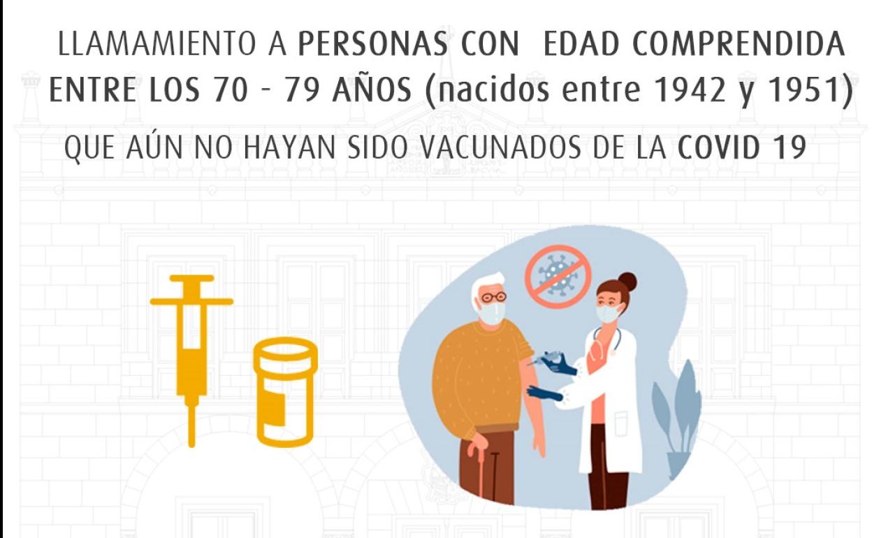 Las personas de entre 70 y 79 años aún no vacunadas deden contactar con el Centro de Salud