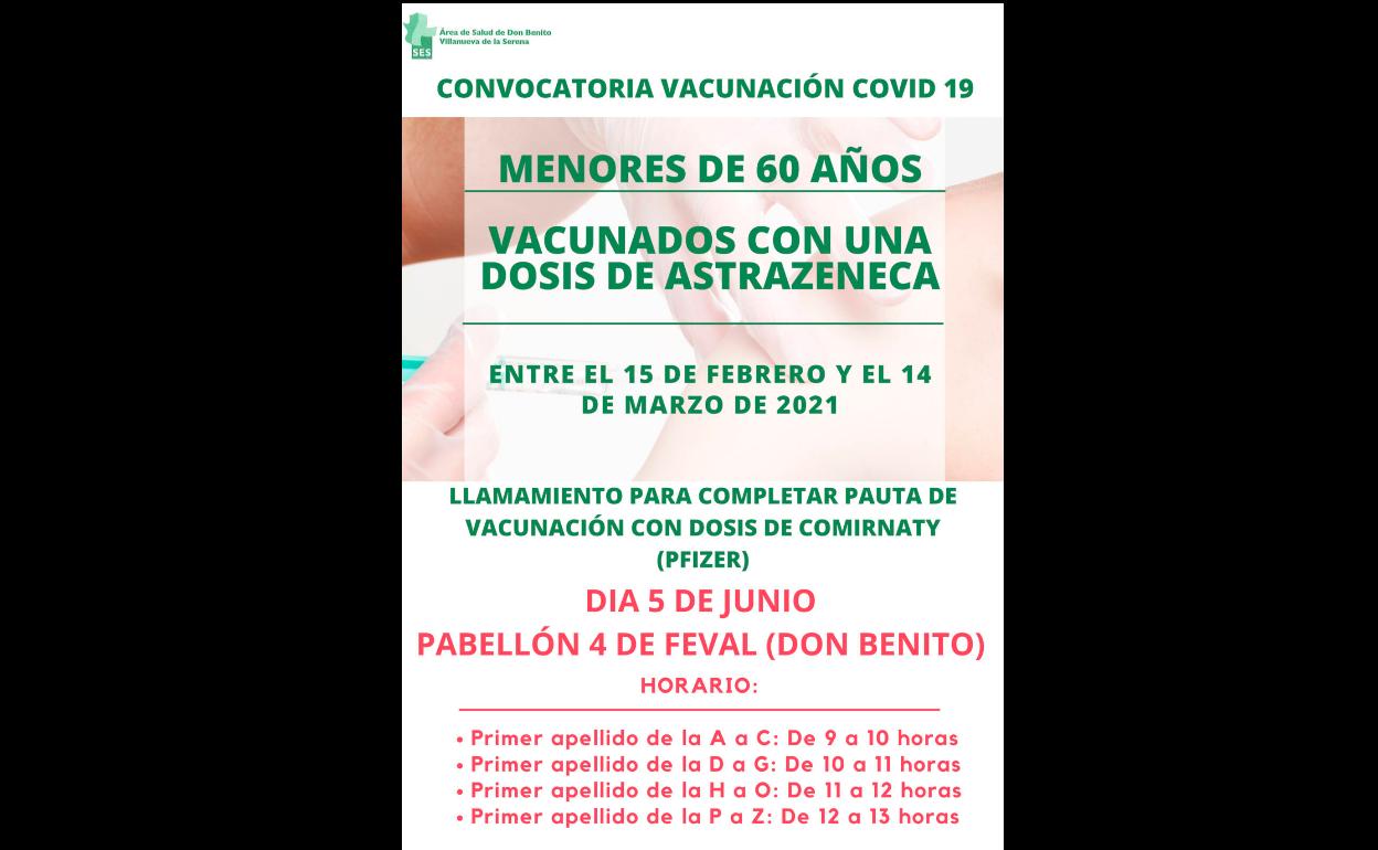 Los menores de 60 vacunados con AstraZeneca se pondrán la segunda dosis el día 5 en Feval