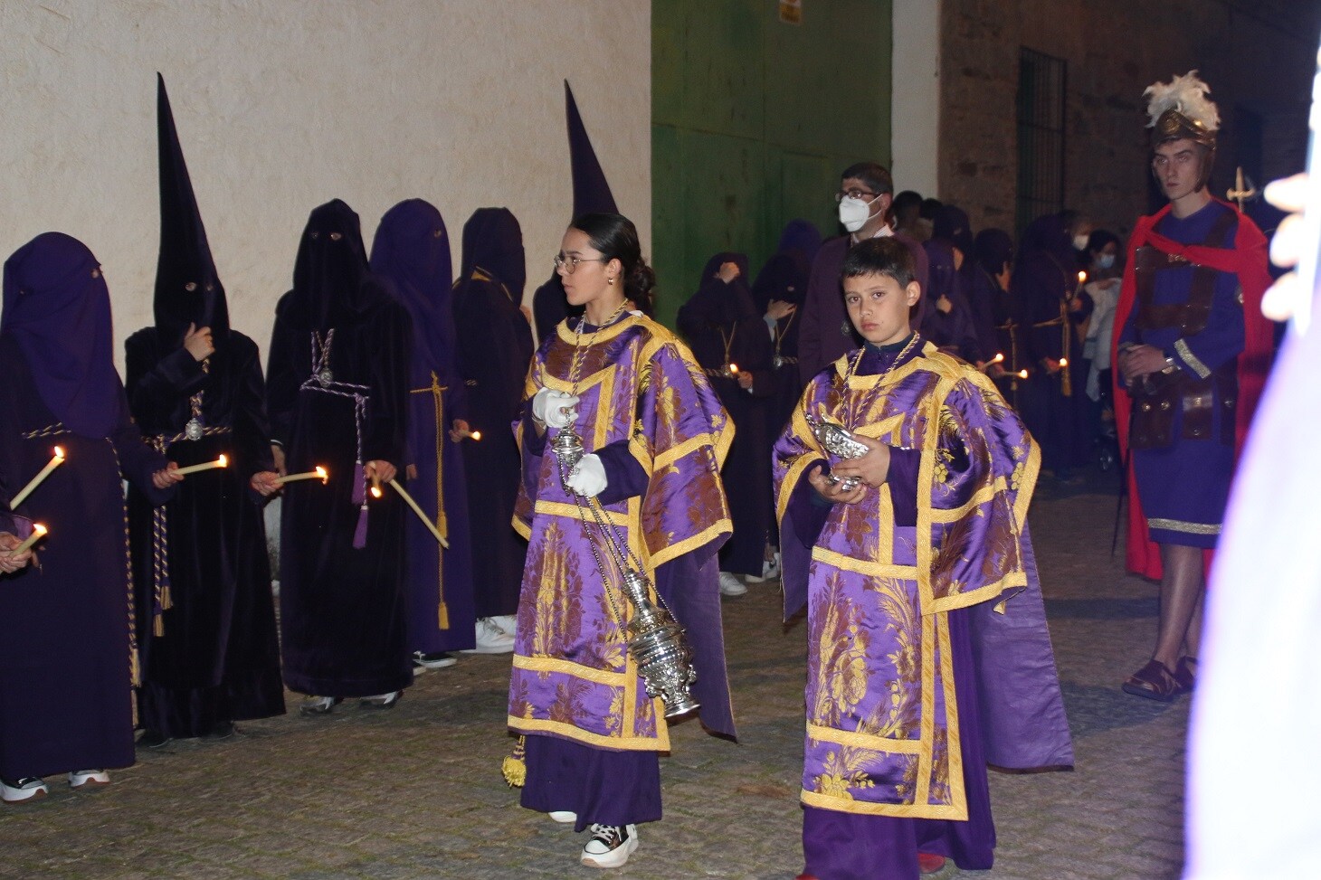Celebración de las procesiones del Jueves Santo en Campanario. 