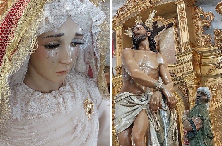Imágenes de la Virgen María Santísima de la Amargura y Jesús Cautivo de Campanario