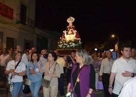 Bienvenida de la Virgen de Piedraescrita el pasado 2023.